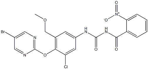 1-(2-Nitrobenzoyl)-3-[4-[(5-bromo-2-pyrimidinyl)oxy]-3-chloro-5-(methoxymethyl)phenyl]urea Struktur