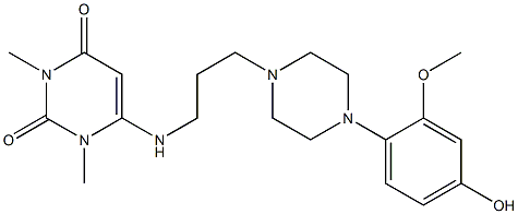 6-[[3-[4-(4-Hydroxy-2-methoxyphenyl)-1-piperazinyl]propyl]amino]-1,3-dimethyluracil Struktur