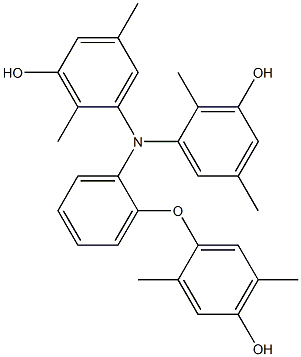 N,N-Bis(3-hydroxy-2,5-dimethylphenyl)-2-(4-hydroxy-2,5-dimethylphenoxy)benzenamine Struktur