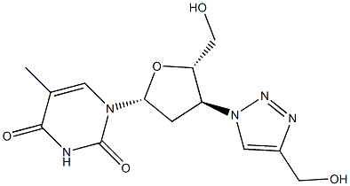 3'-(4-(Hydroxymethyl)-1H-1,2,3-triazol-1-yl)-3'-deoxythymidine Struktur