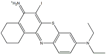 9-(Diethylamino)-1,2,3,4-tetrahydro-6-iodo-5H-benzo[a]phenothiazin-5-iminium Struktur