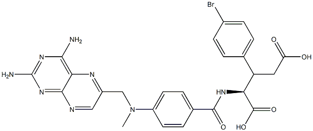 N-[4-[Methyl[(2,4-diamino-6-pteridinyl)methyl]amino]benzoyl]-3-(4-bromophenyl)glutamic acid Struktur