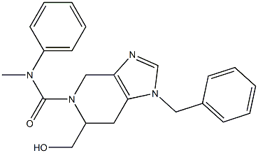 1-Benzyl-4,5,6,7-tetrahydro-6-hydroxymethyl-N-methyl-N-phenyl-1H-imidazo[4,5-c]pyridine-5-carboxamide Struktur