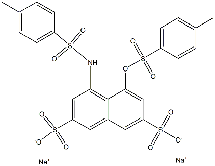 4-Tosylamino-5-tosyloxy-2,7-naphthalenedisulfonic acid disodium salt Struktur