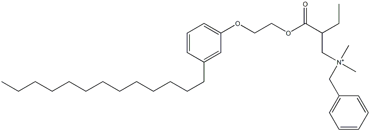 N,N-Dimethyl-N-benzyl-N-[2-[[2-(3-tridecylphenyloxy)ethyl]oxycarbonyl]butyl]aminium Struktur