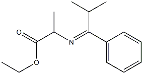 N-[1-(Ethoxycarbonyl)ethyl]-2-methyl-1-phenylpropylideneamine Struktur