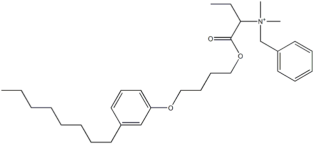 N,N-Dimethyl-N-benzyl-N-[1-[[4-(3-octylphenyloxy)butyl]oxycarbonyl]propyl]aminium Struktur