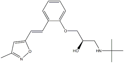 (R)-1-[(1,1-Dimethylethyl)amino]-3-[2-[(E)-2-(3-methyl-5-isoxazolyl)ethenyl]phenoxy]-2-propanol Struktur