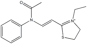 2-[2-(Acetylphenylamino)vinyl]-3-ethyl-4,5-dihydrothiazol-3-ium Struktur