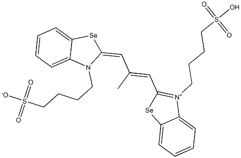 3-(4-Sulfobutyl)-2-[3-[3-(4-sulfonatobutyl)benzoselenazol-2(3H)-ylidene]-2-methyl-1-propenyl]benzoselenazol-3-ium Struktur