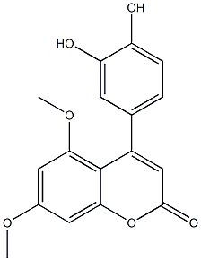 4-(3,4-Dihydroxyphenyl)-5,7-dimethoxy-2H-1-benzopyran-2-one Struktur