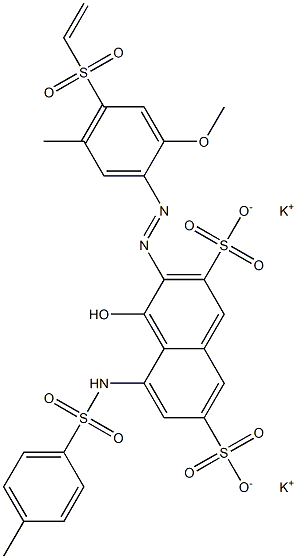 4-Hydroxy-3-[2-methoxy-5-methyl-4-(vinylsulfonyl)phenylazo]-5-tosylamino-2,7-naphthalenedisulfonic acid dipotassium salt Struktur