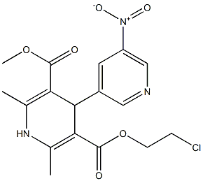 4-(5-Nitropyridin-3-yl)-1,4-dihydro-2,6-dimethylpyridine-3,5-dicarboxylic acid 3-methyl 5-(2-chloroethyl) ester Struktur