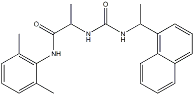 N-(2,6-Dimethylphenyl)-2-[3-[1-(1-naphtyl)ethyl]ureido]propanamide Struktur