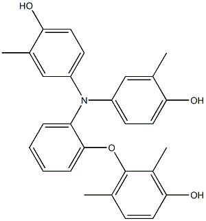 N,N-Bis(4-hydroxy-3-methylphenyl)-2-(3-hydroxy-2,6-dimethylphenoxy)benzenamine Struktur