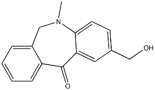 5,6-Dihydro-2-hydroxymethyl-5-methyl-11H-dibenz[b,e]azepin-11-one Struktur