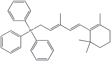 Triphenyl[(2E,4E)-3-methyl-5-(2,6,6-trimethyl-1-cyclohexenyl)-2,4-pentadienyl]phosphonium Struktur