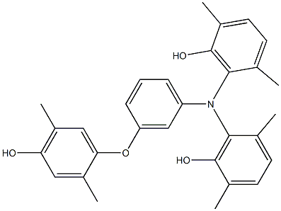 N,N-Bis(6-hydroxy-2,5-dimethylphenyl)-3-(4-hydroxy-2,5-dimethylphenoxy)benzenamine Struktur