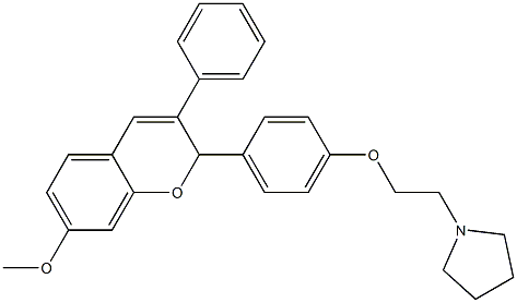 2-[4-[2-(1-Pyrrolidinyl)ethoxy]phenyl]-3-phenyl-7-methoxy-2H-1-benzopyran Struktur