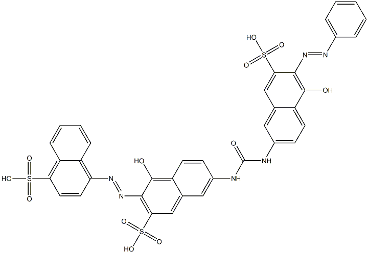 4-[1-Hydroxy-6-[[[(5-hydroxy-6-phenylazo-7-sulfo-2-naphthalenyl)amino]carbonyl]amino]-3-sulfo-2-naphthalenylazo]-1-naphthalenesulfonic acid Struktur