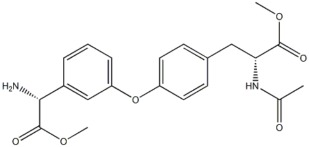 (R)-2-(Acetylamino)-3-[4-[3-[(R)-(methoxycarbonyl)(amino)methyl]phenoxy]phenyl]propanoic acid methyl ester Struktur