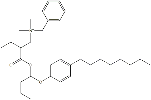 N,N-Dimethyl-N-benzyl-N-[2-[[1-(4-octylphenyloxy)butyl]oxycarbonyl]butyl]aminium Struktur