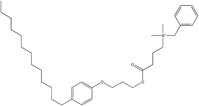 N,N-Dimethyl-N-benzyl-N-[3-[[3-(4-tridecylphenyloxy)propyl]oxycarbonyl]propyl]aminium Struktur