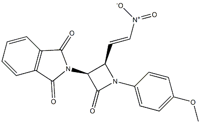 (3S,4R)-1-(p-Methoxyphenyl)-3-(1,3-dioxoisoindolin-2-yl)-4-(2-nitrovinyl)azetidin-2-one Struktur