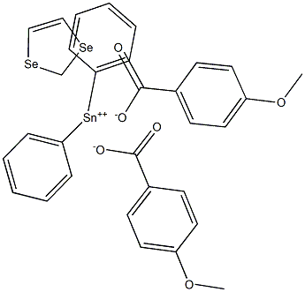 Diphenylstannanediselenolebis(4-methoxybenzoate) Struktur