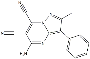 2-Methyl-3-phenyl-5-aminopyrazolo[1,5-a]pyrimidine-6,7-dicarbonitrile Struktur