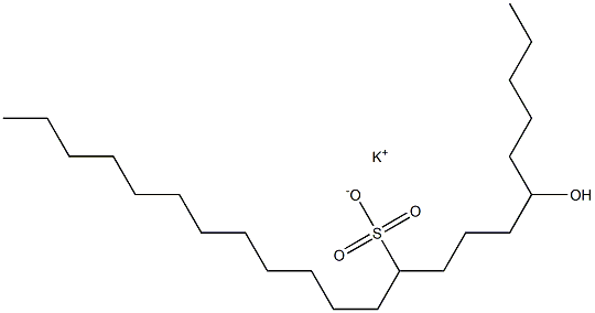 6-Hydroxydocosane-10-sulfonic acid potassium salt Struktur