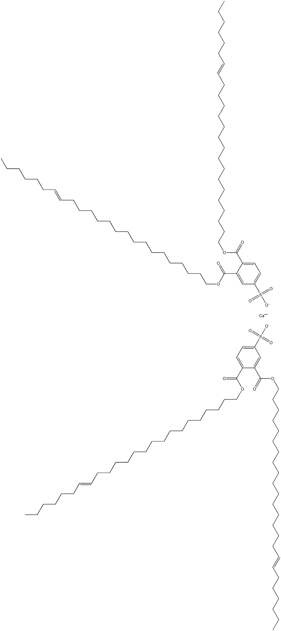 Bis[3,4-di(17-tetracosenyloxycarbonyl)benzenesulfonic acid]calcium salt Struktur