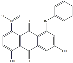 1-Anilino-3,5-dihydroxy-8-nitroanthraquinone Struktur