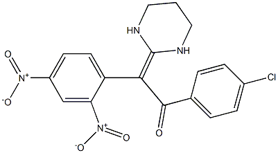 2-[(2,4-Dinitrophenyl)(4-chlorobenzoyl)methylene]hexahydropyrimidine Struktur