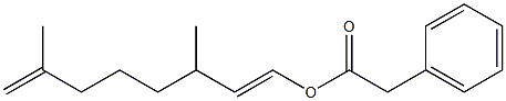 Phenylacetic acid 3,7-dimethyl-1,7-octadienyl ester Struktur