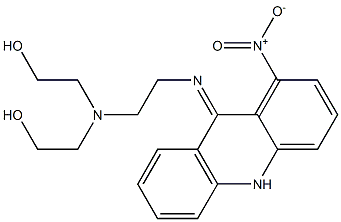 9,10-Dihydro-1-nitro-9-[[2-[bis(2-hydroxyethyl)amino]ethyl]imino]acridine Struktur