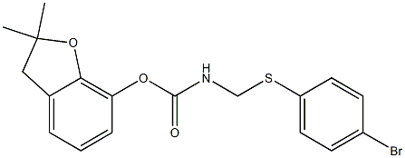 N-[(4-Bromophenylthio)methyl]carbamic acid 2,3-dihydro-2,2-dimethylbenzofuran-7-yl ester Struktur