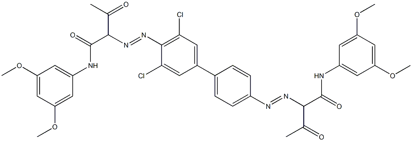 4,4'-Bis[[1-(3,5-dimethoxyphenylamino)-1,3-dioxobutan-2-yl]azo]-3,5-dichloro-1,1'-biphenyl Struktur