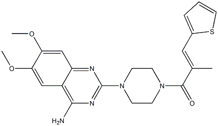 4-Amino-2-[4-[2-methyl-3-(2-thienyl)propenoyl]-1-piperazinyl]-6,7-dimethoxyquinazoline Struktur