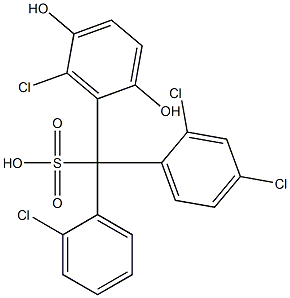 (2-Chlorophenyl)(2,4-dichlorophenyl)(6-chloro-2,5-dihydroxyphenyl)methanesulfonic acid Struktur