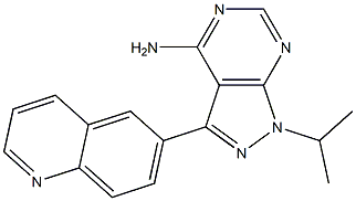 1-Isopropyl-3-quinolin-6-yl-1H-pyrazollo[3,4-d]pyrimidin-4-amine Struktur