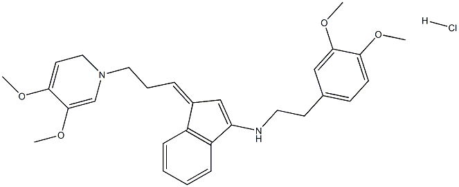 (1-(1-Aza-3-(3,4-dimethoxyphenyl)propylidene)inden-3-yl)(2-(3,4-dimethoxyphenyl)ethyl)amine, hydrochloride Struktur