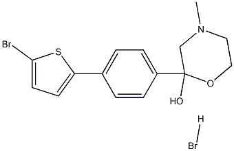 2-[4-(5-BROMO-2-THIENYL)PHENYL]-4-METHYL-2-MORPHOLINOL HYDROBROMIDE Struktur