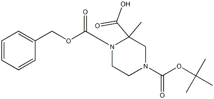 1-Benzyl4-tert-butyl2-methylpiperazine-1,2,4-tricarboxylate Struktur