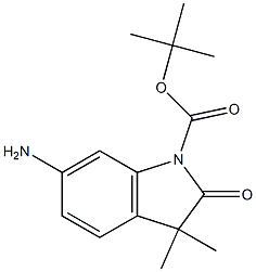 6-Amino-3,3-dimethyl-2-oxo-2,3-dihydro-indole-1-carboxylic acid tert-butyl ester Struktur