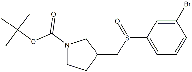 3-(3-Bromo-benzenesulfinylmethyl)-pyrrolidine-1-carboxylic acid tert-butyl ester Struktur