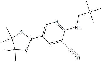 5-(4,4,5,5-tetramethyl-1,3,2-dioxaborolan-2-yl)-2-(neopentylamino)pyridine-3-carbonitrile Struktur