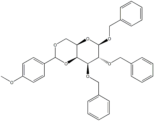 1,2,3-Tri-O-benzyl-4,6-O-(4-methoxybenzylidene)-b-D-galactopyranose Struktur