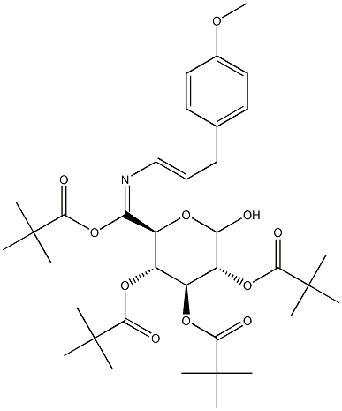 N-[(4'-Methoxyphenyl)-1-propenyl]imino-2,3,4,6-tetra-O-pivaloyl-D-glucopyranoside Struktur