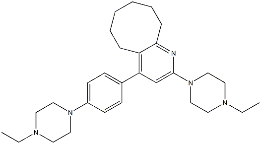 2-(4-Ethyl-1-piperazinyl)-4-[4-(4-ethyl-1-piperazinyl)phenyl]-5,6,7,8,9,10-hexahydrocycloocta[b]pyridine Struktur